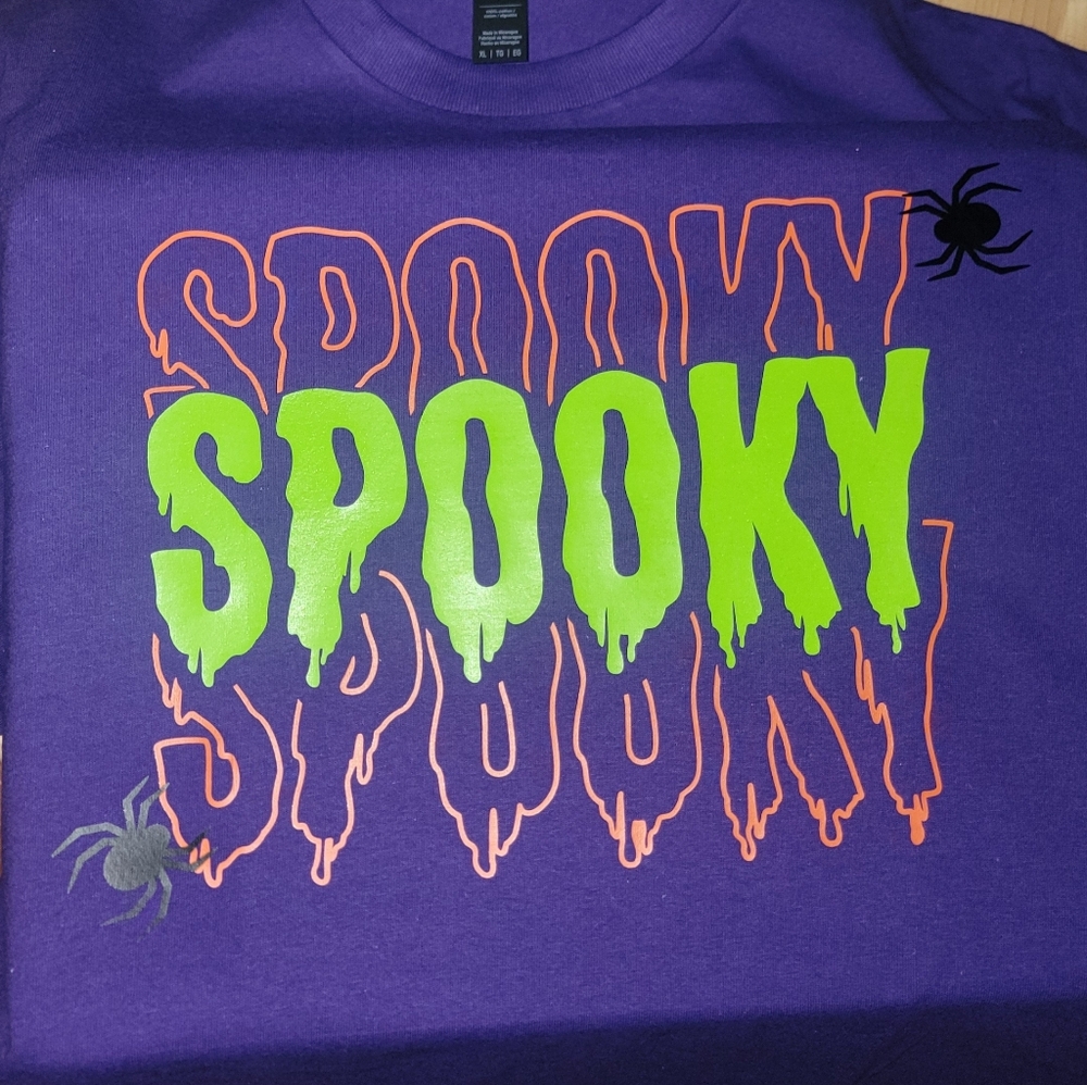 ***CUSTOM TEE DESIGN ***Purple Spooky Halloween T-Shirt